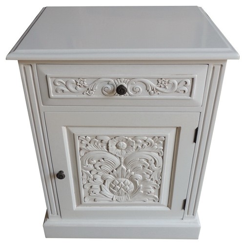 Carved bedside locker table - bedside,