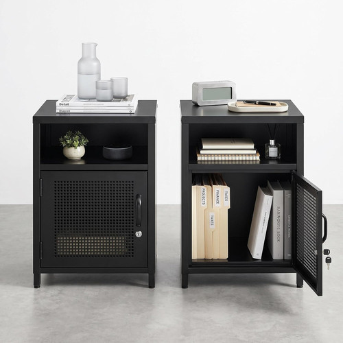 Metal locker nightstand - locker,